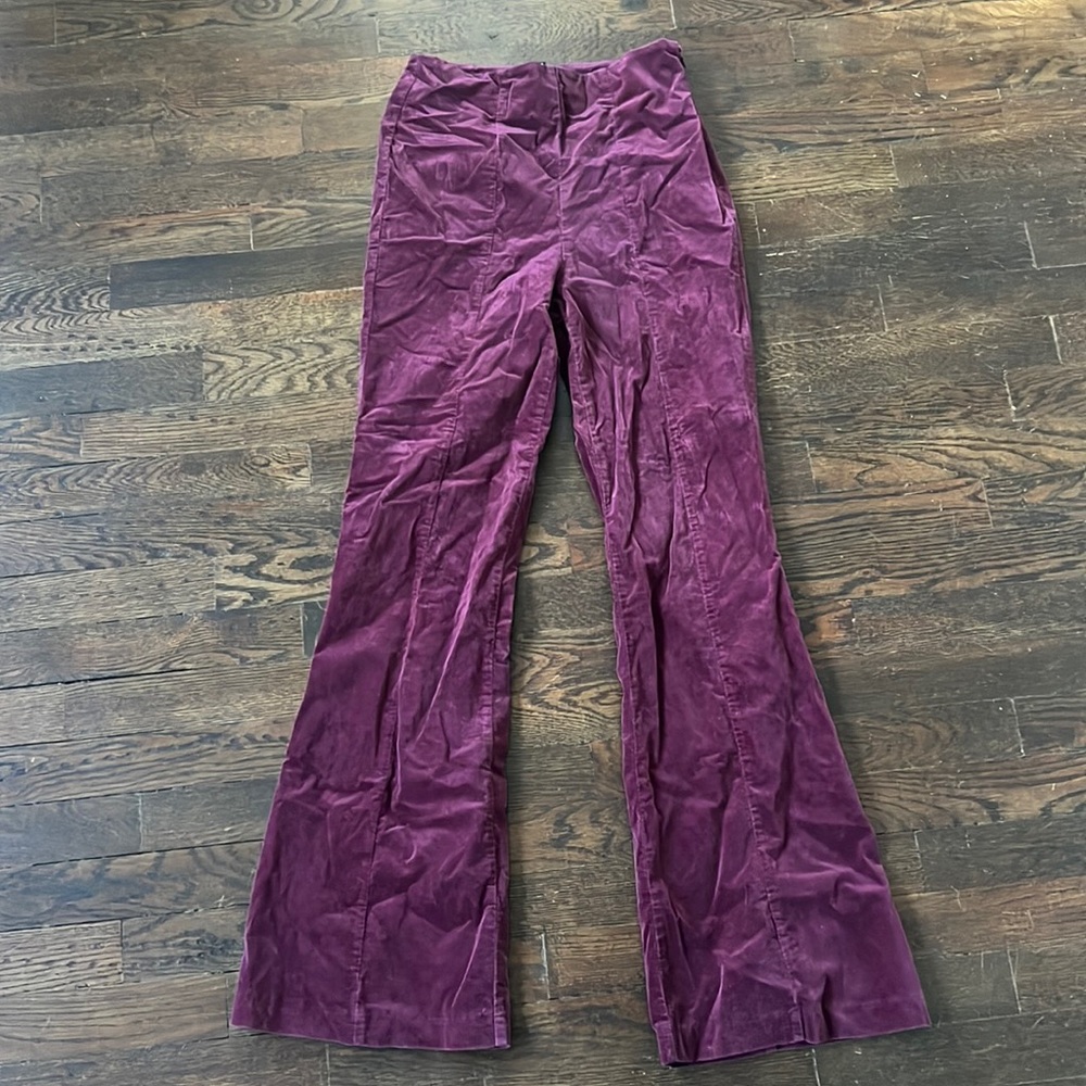 Velvet Maroon Forever 21 Flare Pants